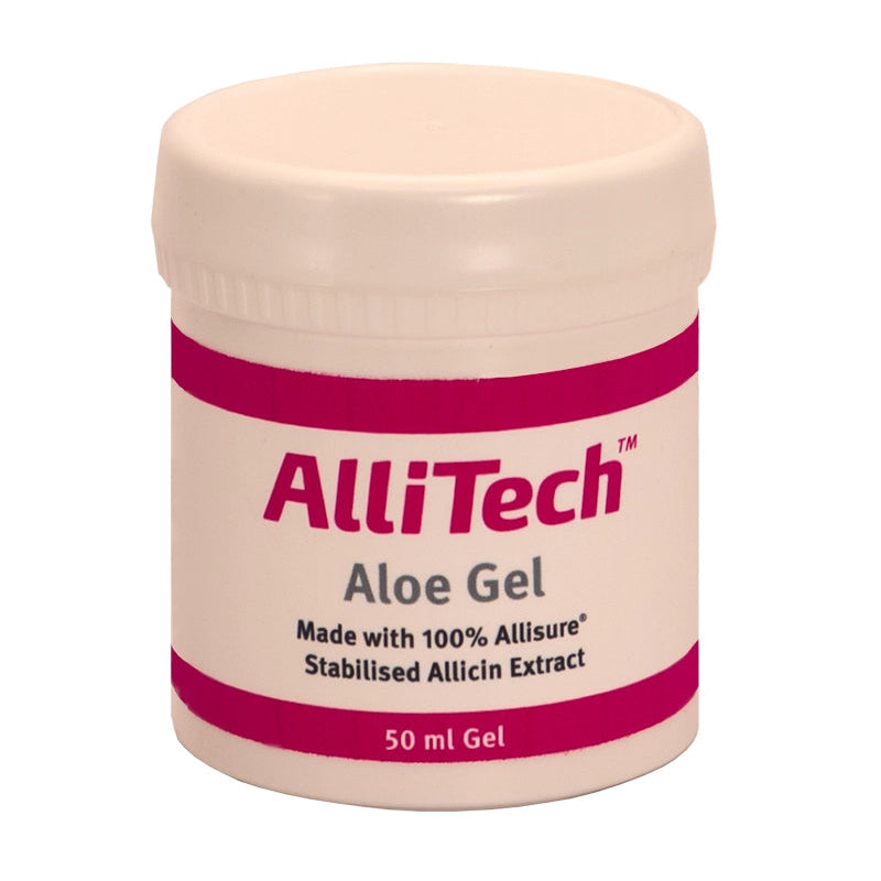 AlliTech Aloe Gel 50ml container on a white background