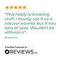 AlliTech Animal Liquid five-star review with a customer quote and REVIEWS.io logo on a white background