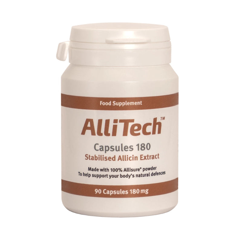 AlliTech Capsules 180 supplement bottle with label on a white background