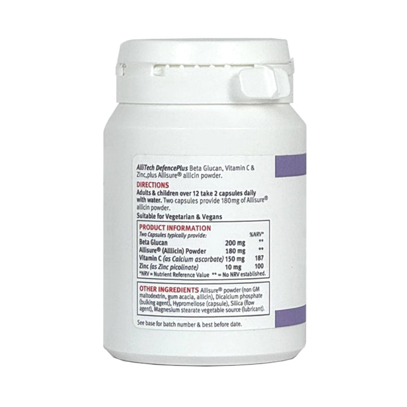 AlliTech Defence Plus supplement container with label on a white background