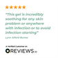 Five-star review for a AlliTech Gel on Reviews.io with a customer quote praising its soothing effects.