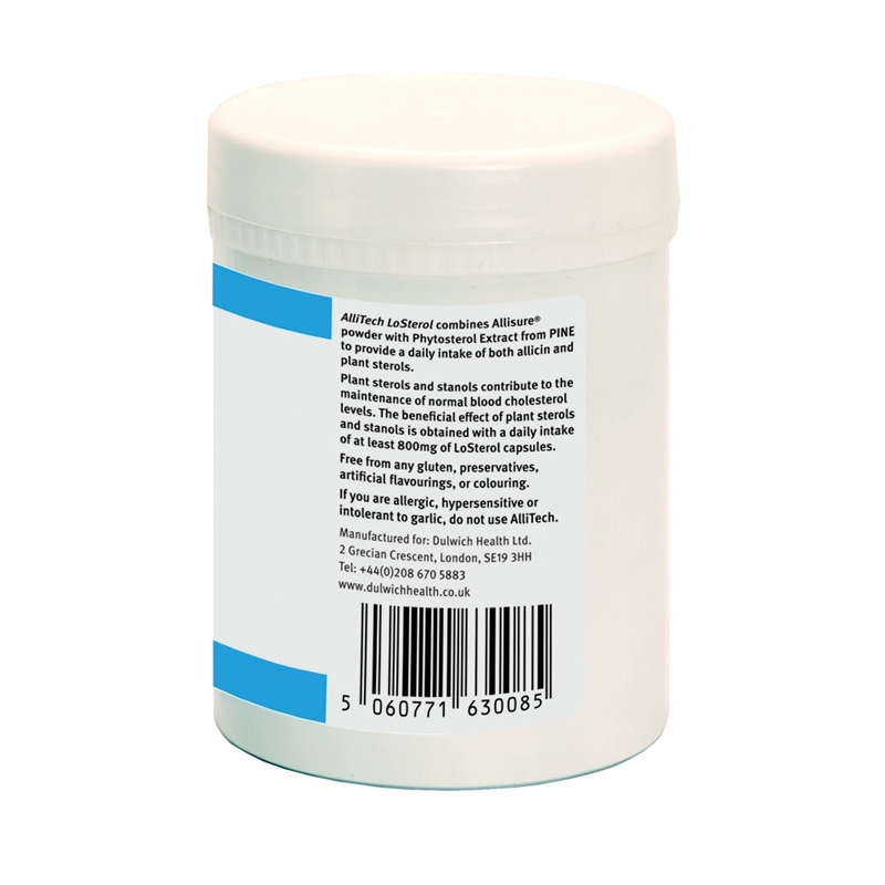 AlliTech LoSterol container with blue label and text on a white background