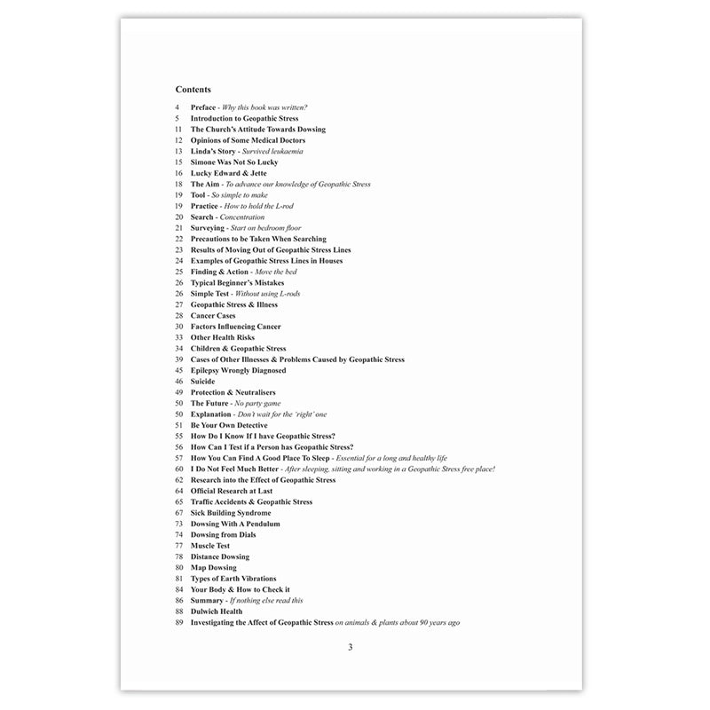 Table of contents page from 'Are You Sleeping In A Safe Place?' by Rolf Gordon with a white background.
