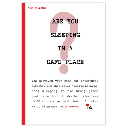 'Are You Sleeping In A Safe Place?'by Rolf Gordon cover with a large red question mark and text about sleeping safety, featuring a red border.
