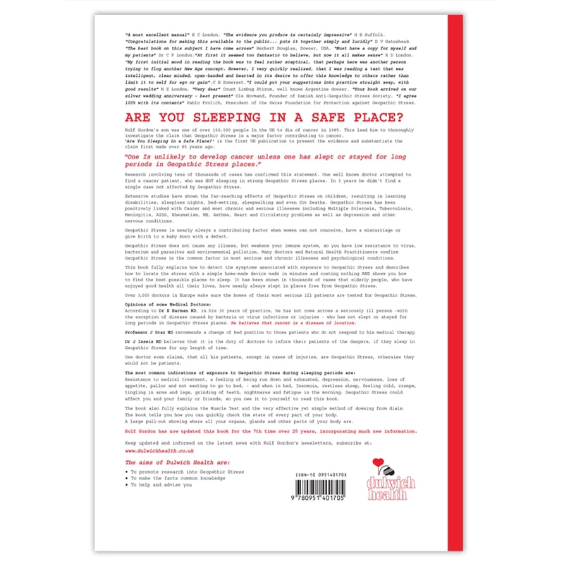 The "Are_You_Sleeping_In_A_Safe_Place?" Digital Edition PDF back cover features a question mark and text about sleeping safety, with the author Rolf Gordon.