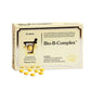 Box of Bio-B-Complex vitamins with scattered tablets on a white background
