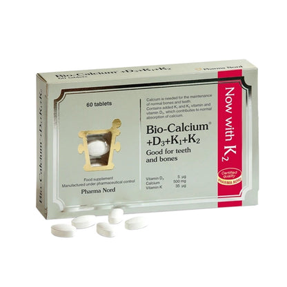 Bio-Calcium D3+K1+K2 60 Capsules with capsules shown