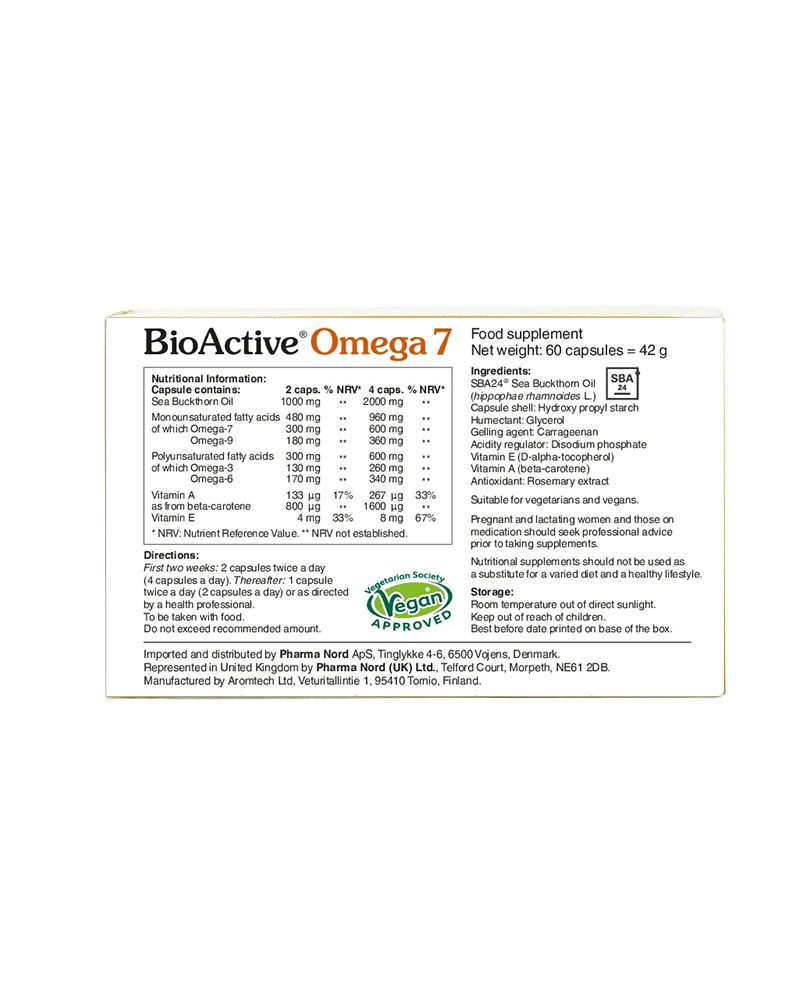 BioActive Omega 7 Omega 7 Sea Buckthorn Oil Capsules from Dulwich Health