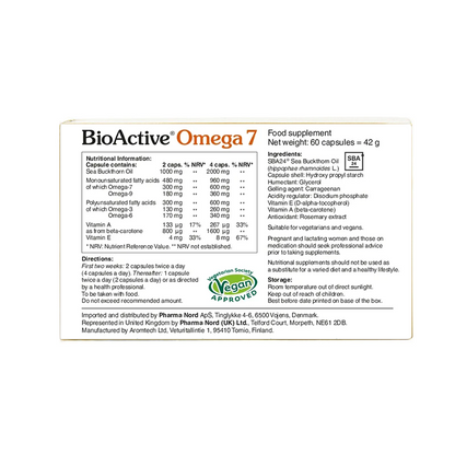 BioActive Omega 7 Omega 7 Sea Buckthorn Oil Capsules from Dulwich Health