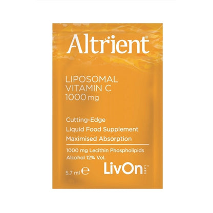 Altrient liposomal vitamin C supplement sachet on a white background