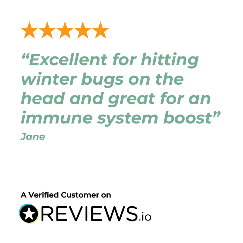 Five-star review for Oreganol Oil P73 Super Strength on Reviews.io with a quote from a verified customer.