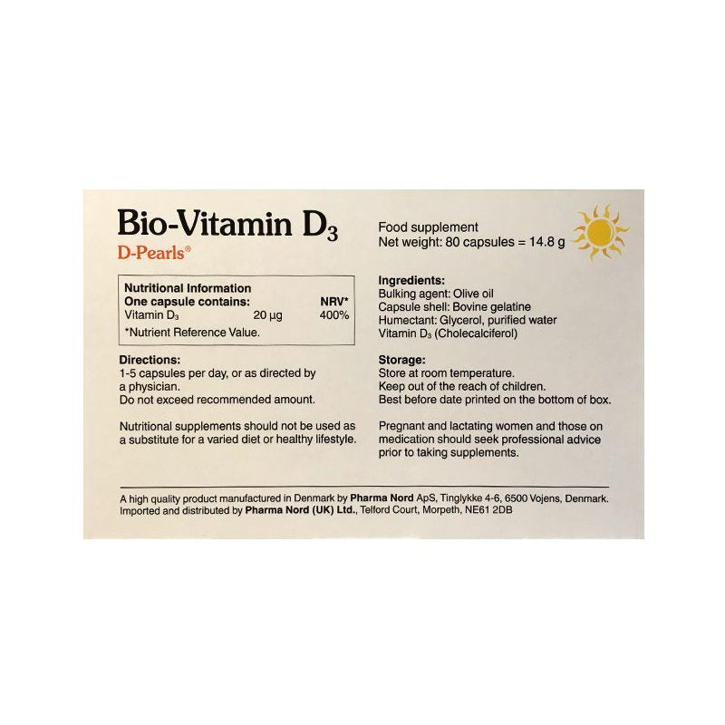 Pharma Nord  Bio-Vitamin D3 back of pack