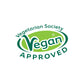 Vegetarian Society Vegan Approved logo on a white background