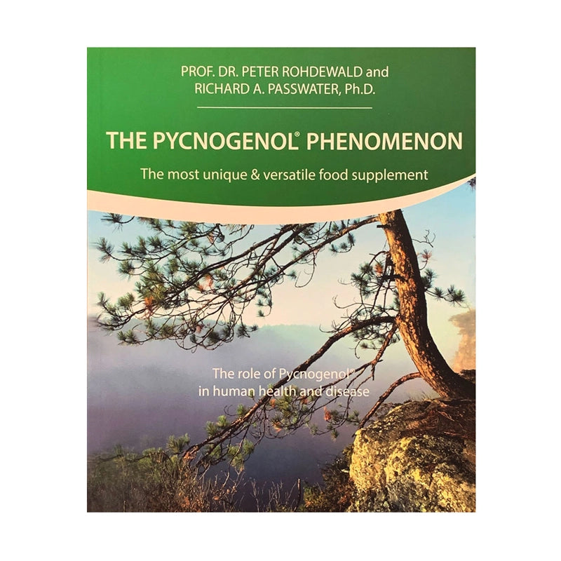 Book cover of 'The Pycnogenol Phenomenon' with a scenic background