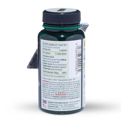 Seagreens Iodine Lite supplement bottle with label on a white background