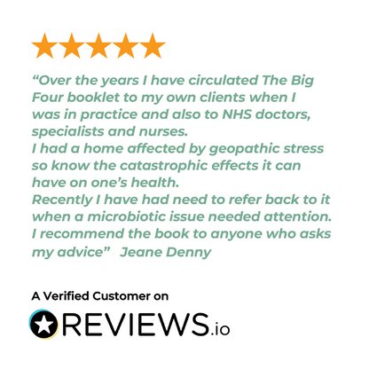 Five-star review from a verified customer on Reviews.io with a testimonial about The Big Four booklet.