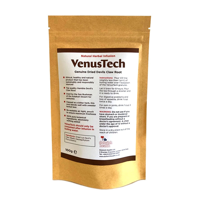 VenusTech herbal infusion package on a white background
