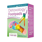 Detoxology Footpads packaging with colorful foot illustration on a white background