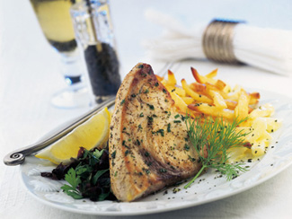 Lemon Grilled Swordfish with SeaGreens By Dulwich Health